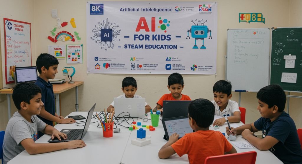 A student focused on her coding task in our Jharkhand center